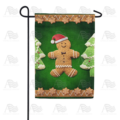 Santa Gingerbread Man Double Sided Garden Flag