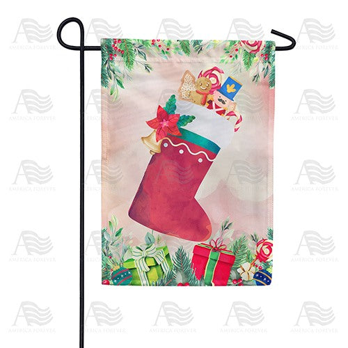 Vintage Stocking Double Sided Garden Flag