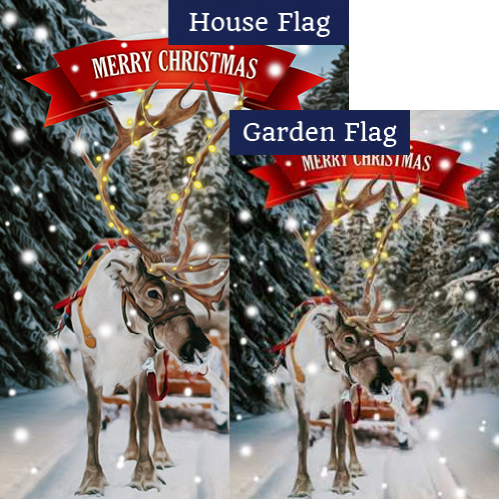 Sleigh Ride Christmas Flags Set (2 Pieces)