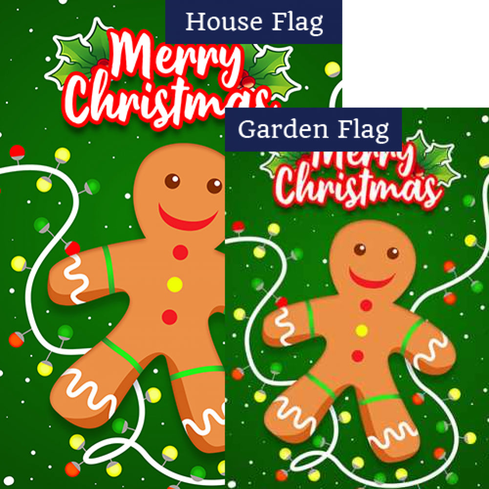 Festive Gingerbread Man Flags Set (2 Pieces)