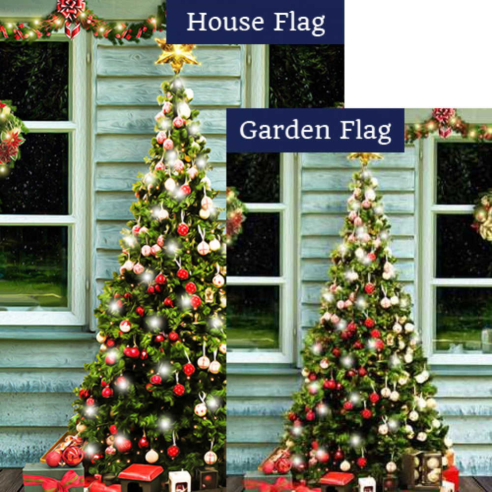 Cabin Christmas Flags Set (2 Pieces)