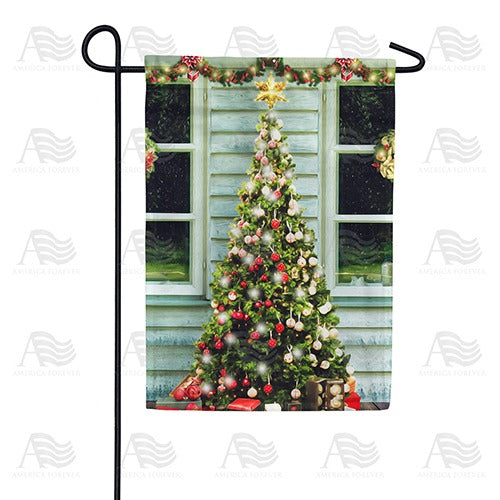 Cabin Christmas Double Sided Garden Flag