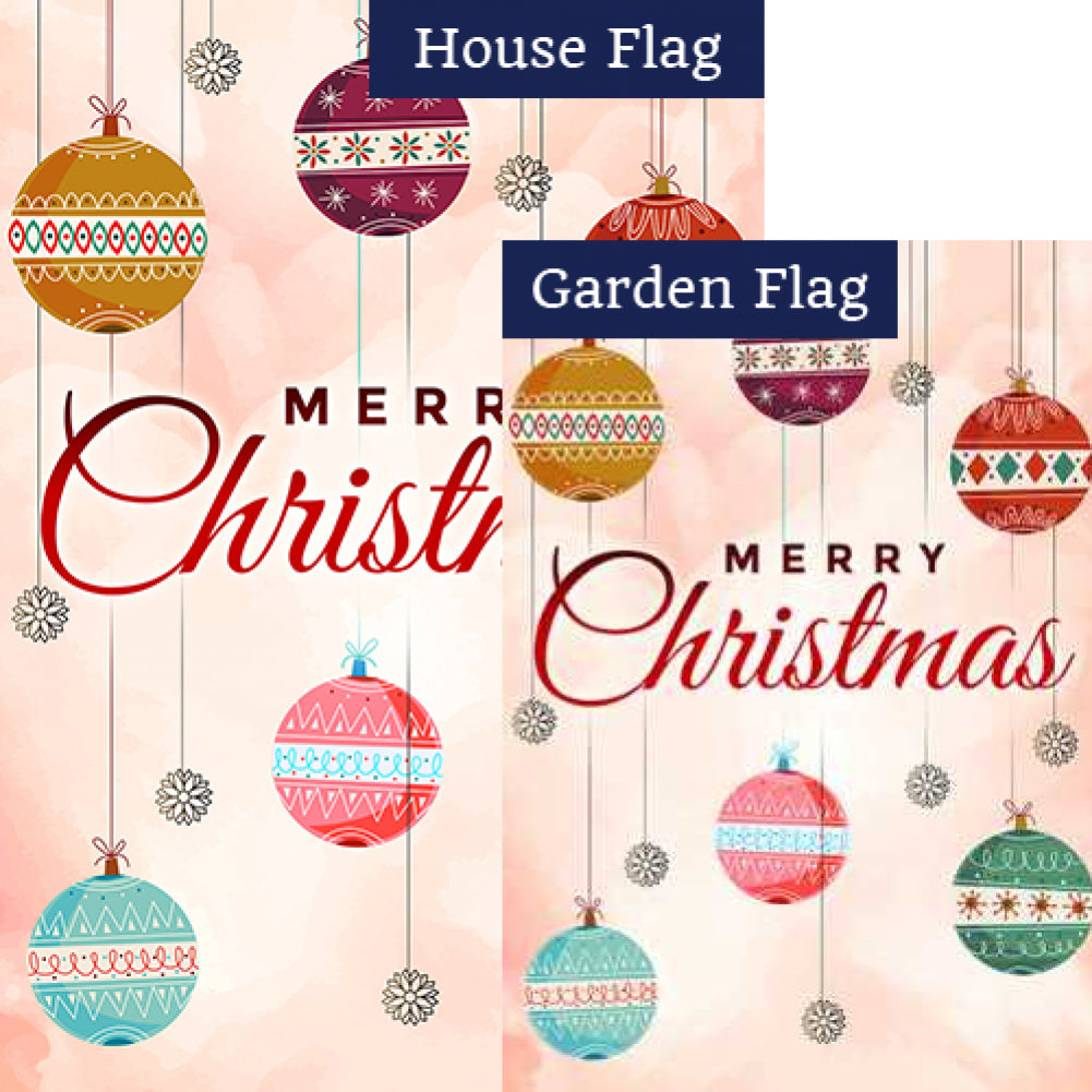 Merry Christmas Balls Flags Set (2 Pieces)