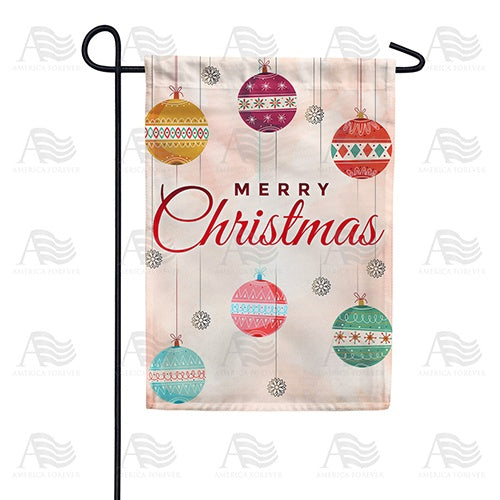 Merry Christmas Balls Double Sided Garden Flag