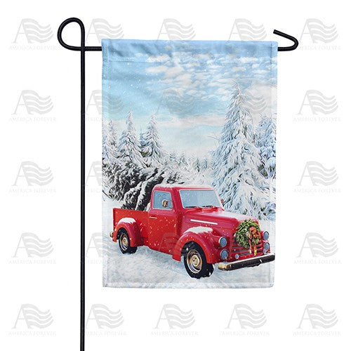 Bringing Home The Christmas Tree Double Sided Garden Flag