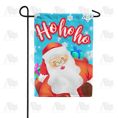 Ho Ho Ho Santa Claus Double Sided Garden Flag