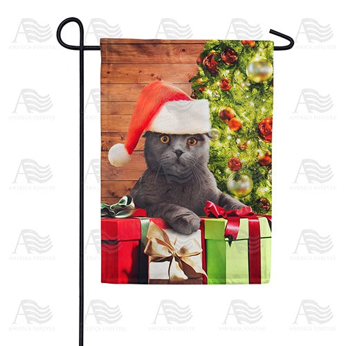 Chester, The Cat Has Gifts! Double Sided Garden Flag