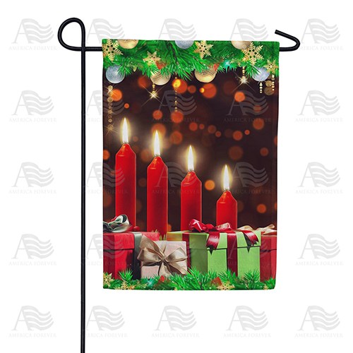Christmas Candles Aglow Double Sided Garden Flag