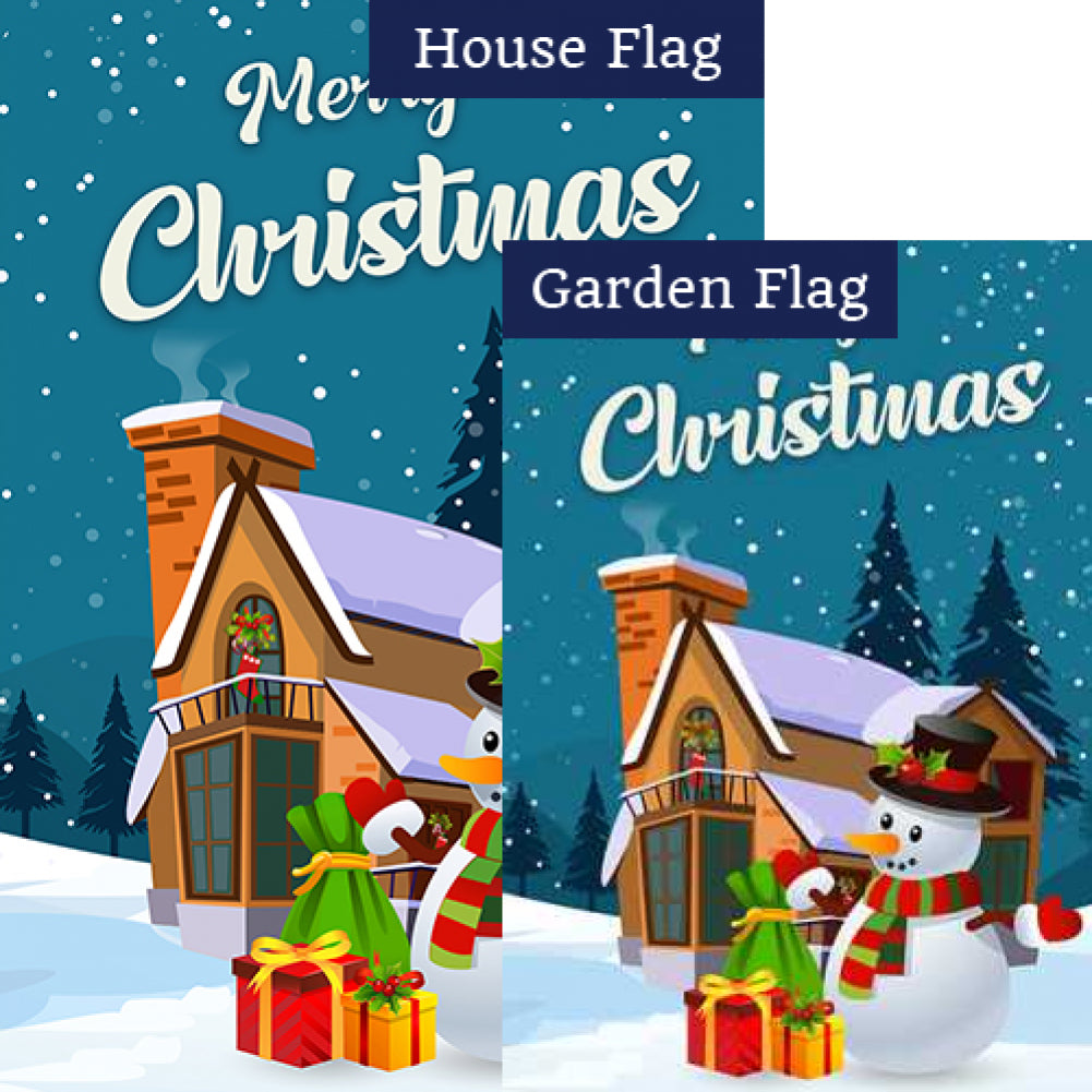 Merry Christmas Snowman Flags Set (2 Pieces)