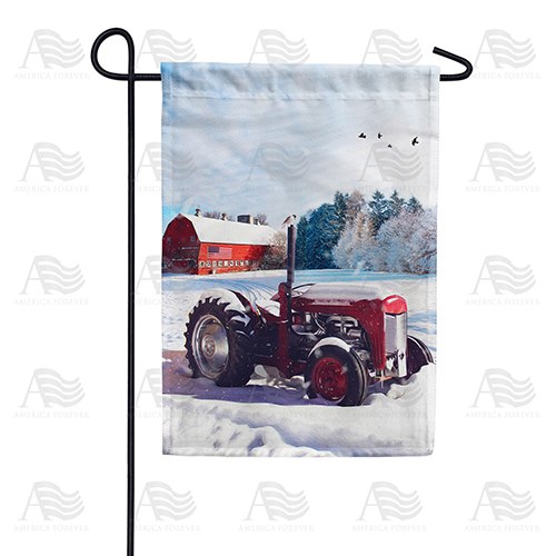 Winter At The Farm Double Sided Garden Flag