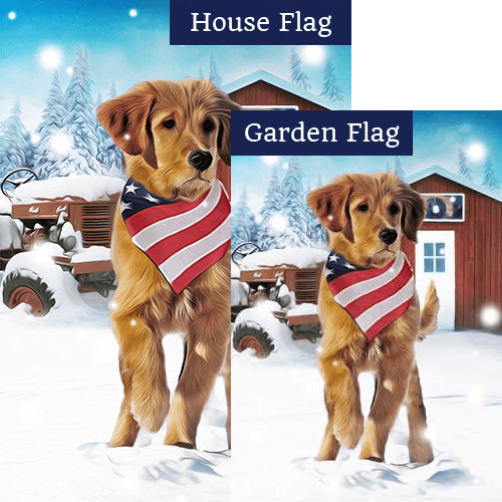 Patriotic Farm Dog Flags Set (2 Pieces)