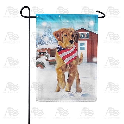 Patriotic Farm Dog Double Sided Garden Flag