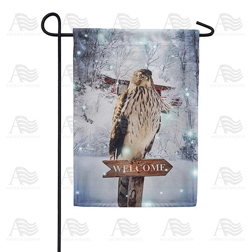 Winter Hawk Double Sided Garden Flag