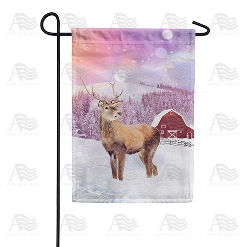 Young Elk's First Winter Double Sided Garden Flag