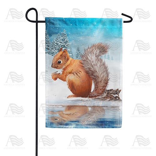 Squirrel's Pond Reflection Double Sided Garden Flag