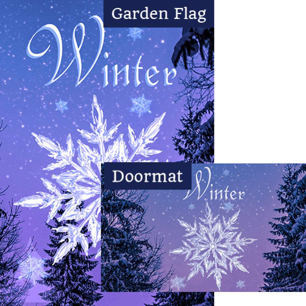 Crystal Snowflake Flag Doormat Set (2 Pieces)