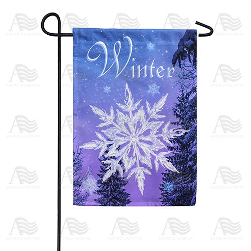 Crystal Snowflake Double Sided Garden Flag