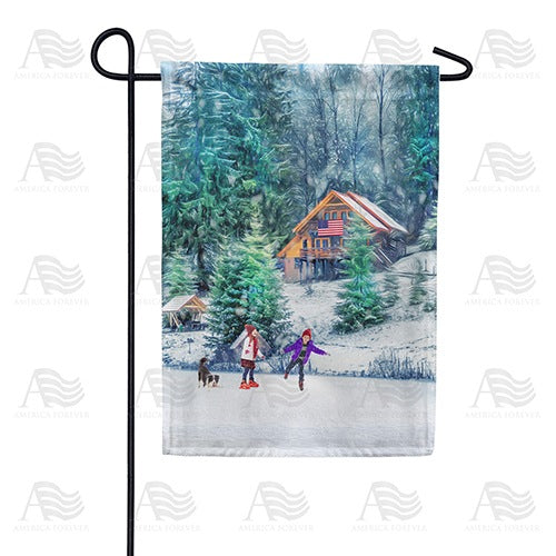 Winter Fun On The Lake Double Sided Garden Flag