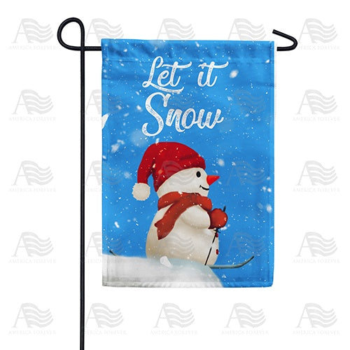 Snowman Skier Double Sided Garden Flag