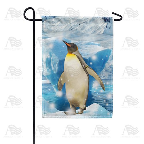 Penguin On Glacier Double Sided Garden Flag