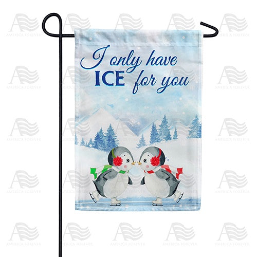 Cute Penguin Skaters Double Sided Garden Flag