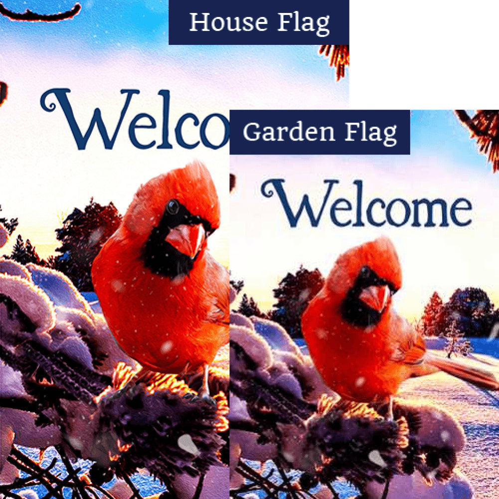 Cardinal Closeup Flags Set (2 Pieces)