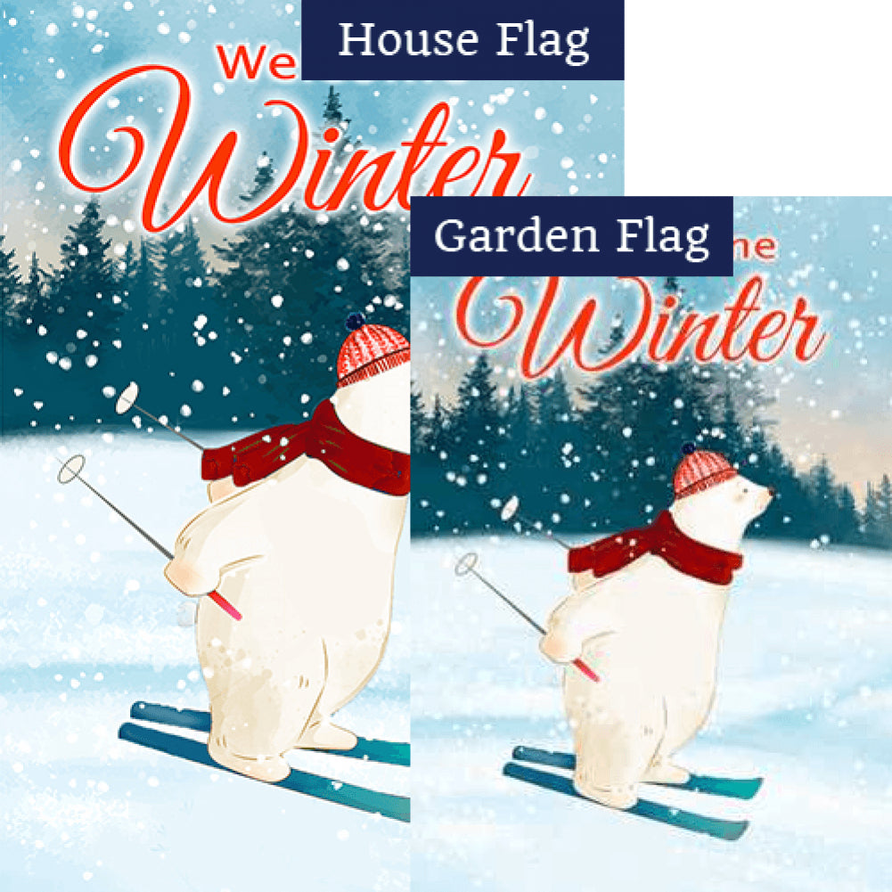 Skiing Polar Bear Flags Set (2 Pieces)