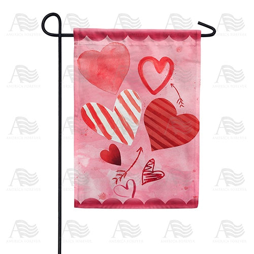 Heart Doodles Double Sided Garden Flag