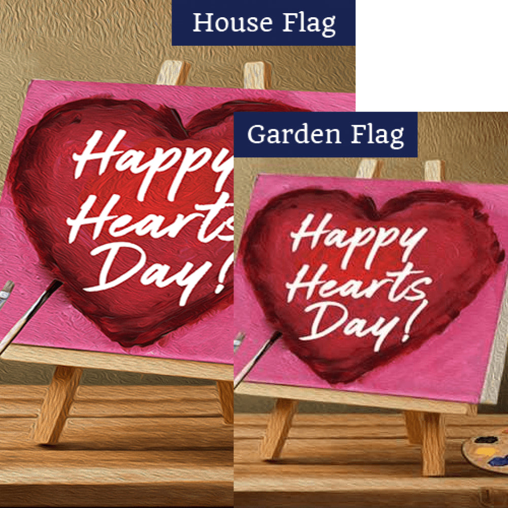 Happy Hearts Day Painting Flags Set (2 Pieces)