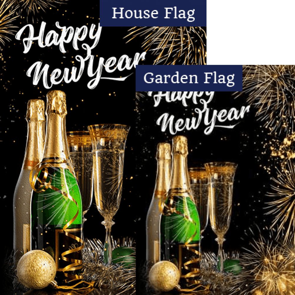 New Year Party Double Sided Flags Set (2 Pieces)