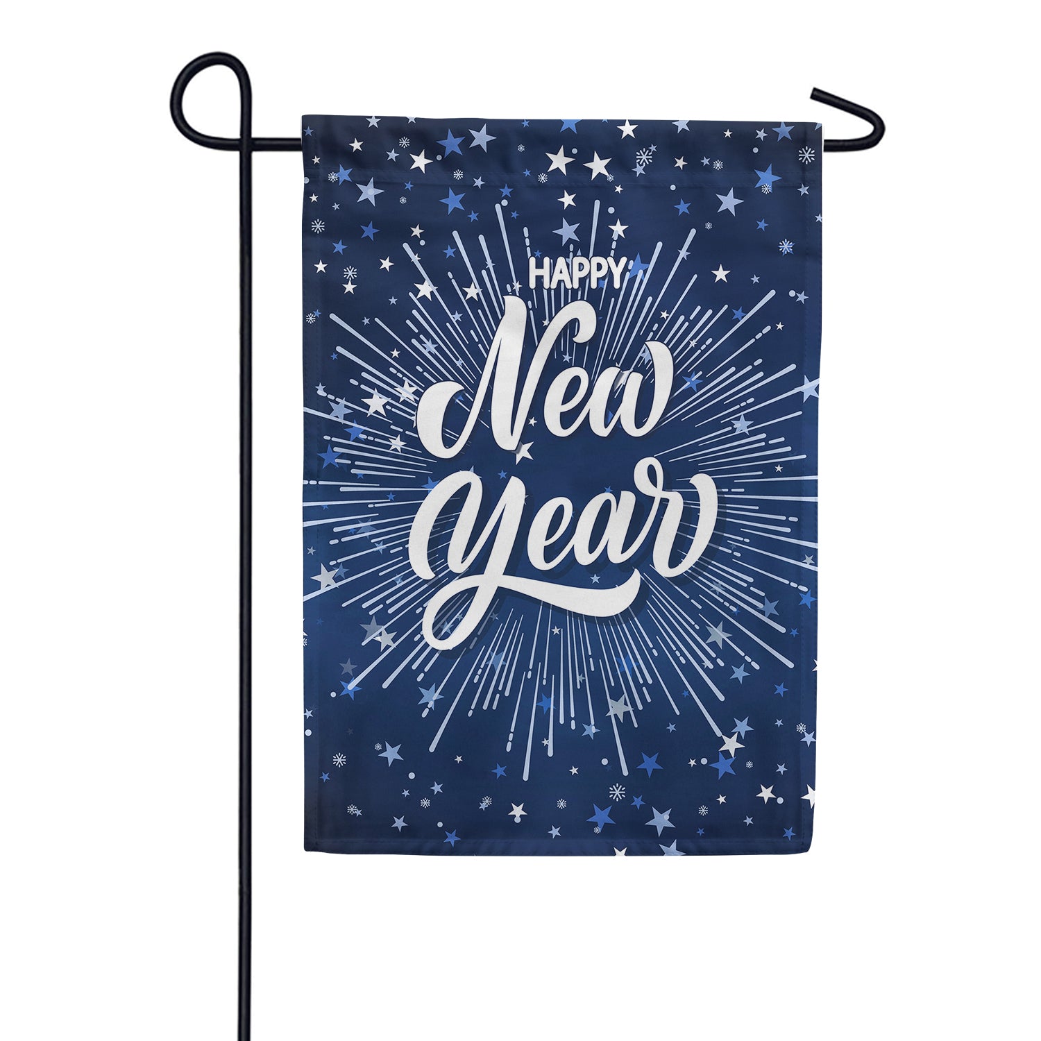 Blue Stars New Year Double Sided Garden Flag