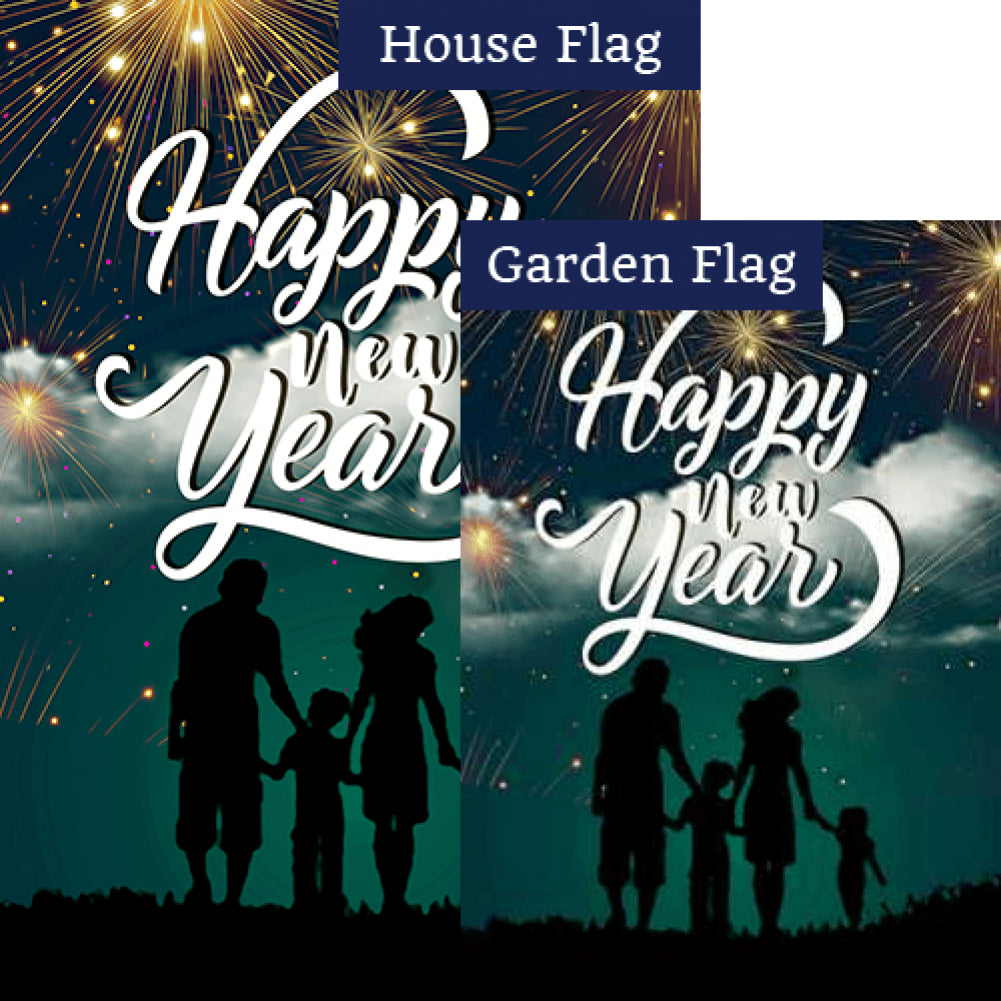 Bright New Year Ahead Double Sided Flags Set (2 Pieces)