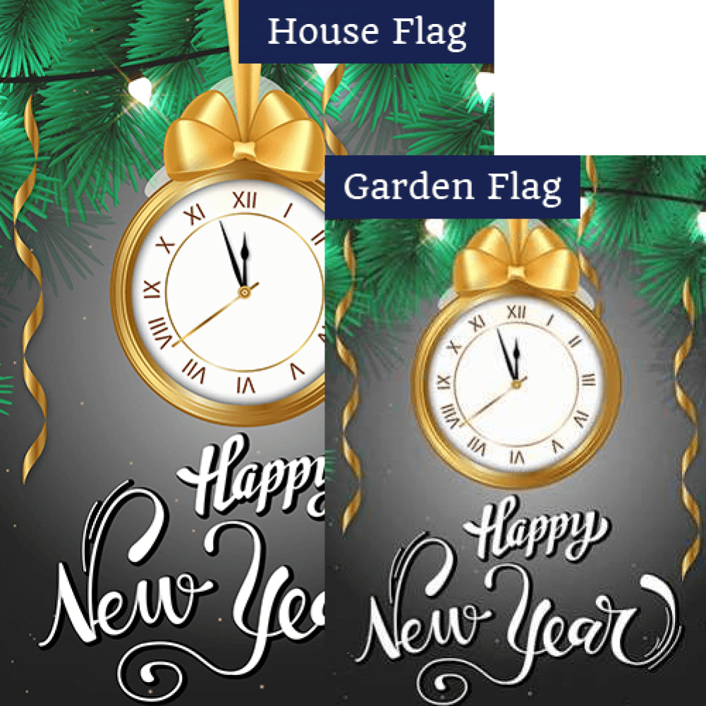 3-2-1- Happy New Year! Double Sided Flags Set (2 Pieces)