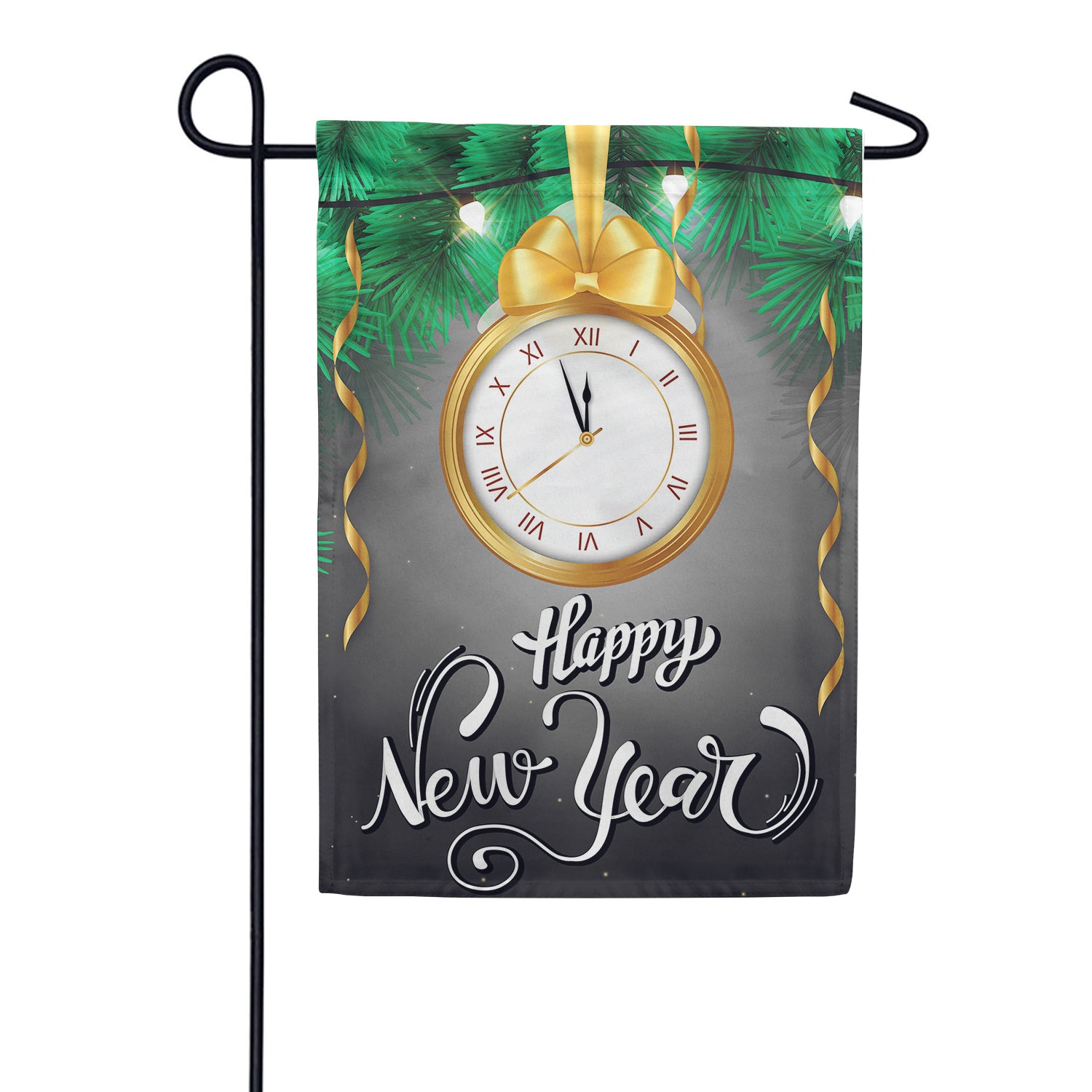 thumbnail image 2 of Briarwood Lane Happy New Year Clock Garden Flag – 12.5x18 Inches, Polyester, Multicolor 2 of 5