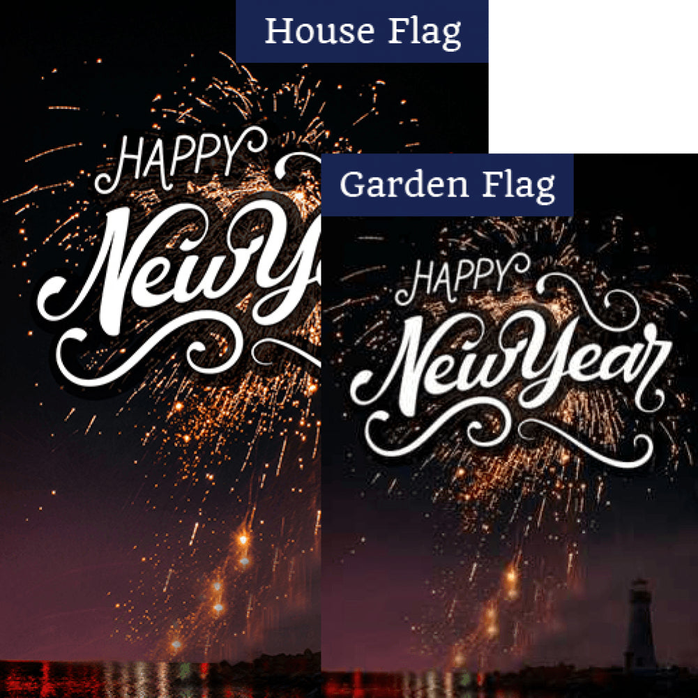 New Year At The Harbor Double Sided Flags Set (2 Pieces)