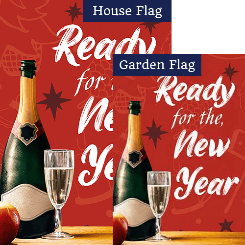 Ready For The New Year Double Sided Flags Set (2 Pieces)