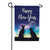 New Year Dogs Silhouette Double Sided Garden Flag