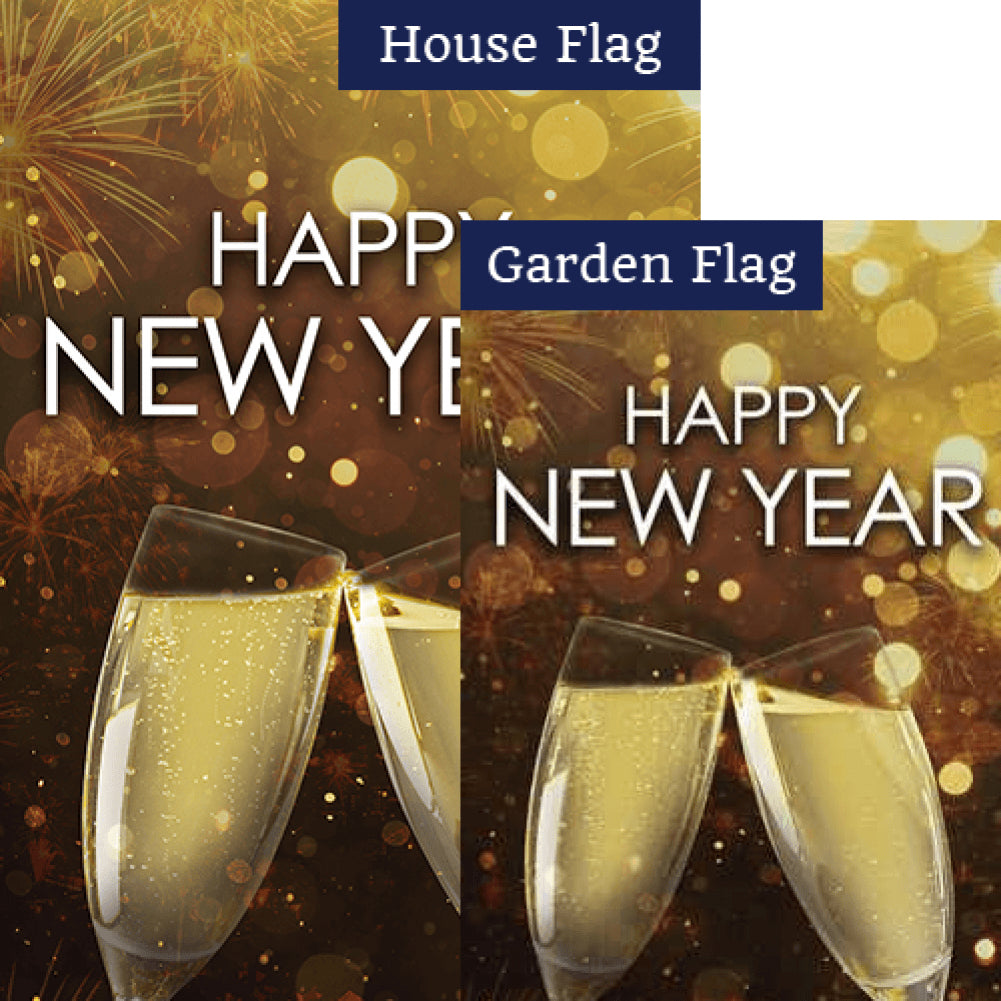 Welcome To A New Year Double Sided Flags Set (2 Pieces)