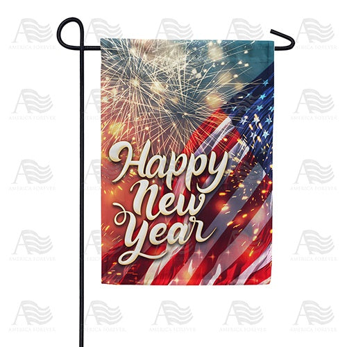 Happy New Year America Double Sided Garden Flag