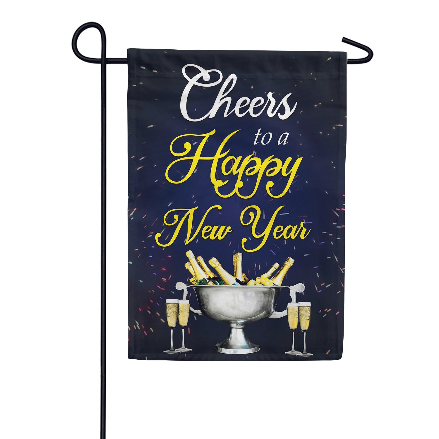 Cheers To The New Year Double Sided Garden Flag