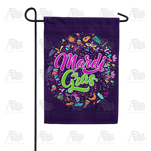 Mardi Gras Festival Double Sided Garden Flag