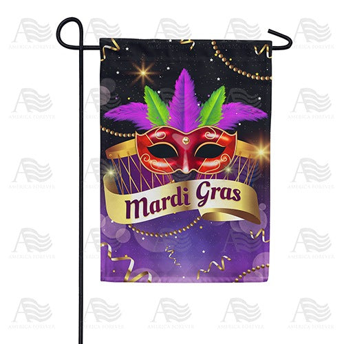 Beat The Drums! It's Mardi Gras! Double Sided Garden Flag
