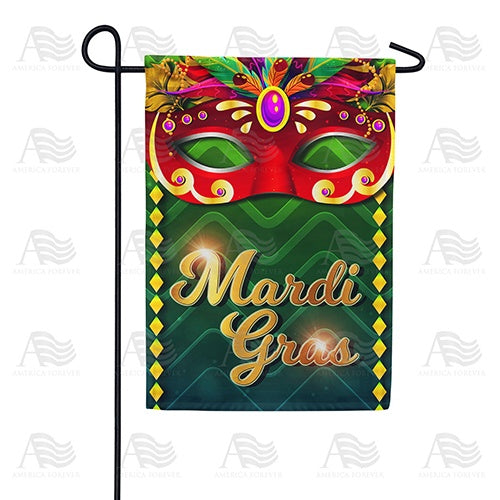 Fat Tuesday Mask Double Sided Garden Flag