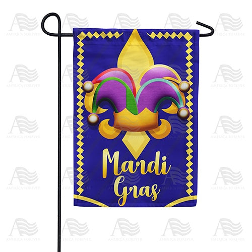 Mardi Gras Symbols Double Sided Garden Flag