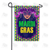 Mardi Gras Beaded Mask Double Sided Garden Flag