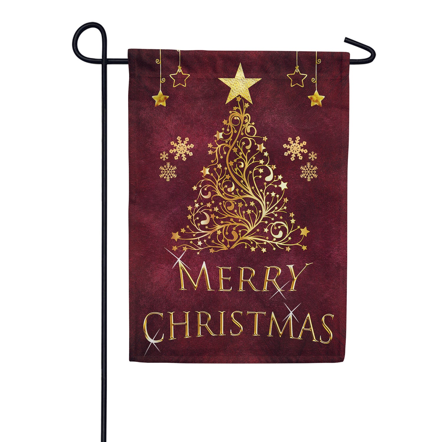 Golden Christmas Double Sided Garden Flag