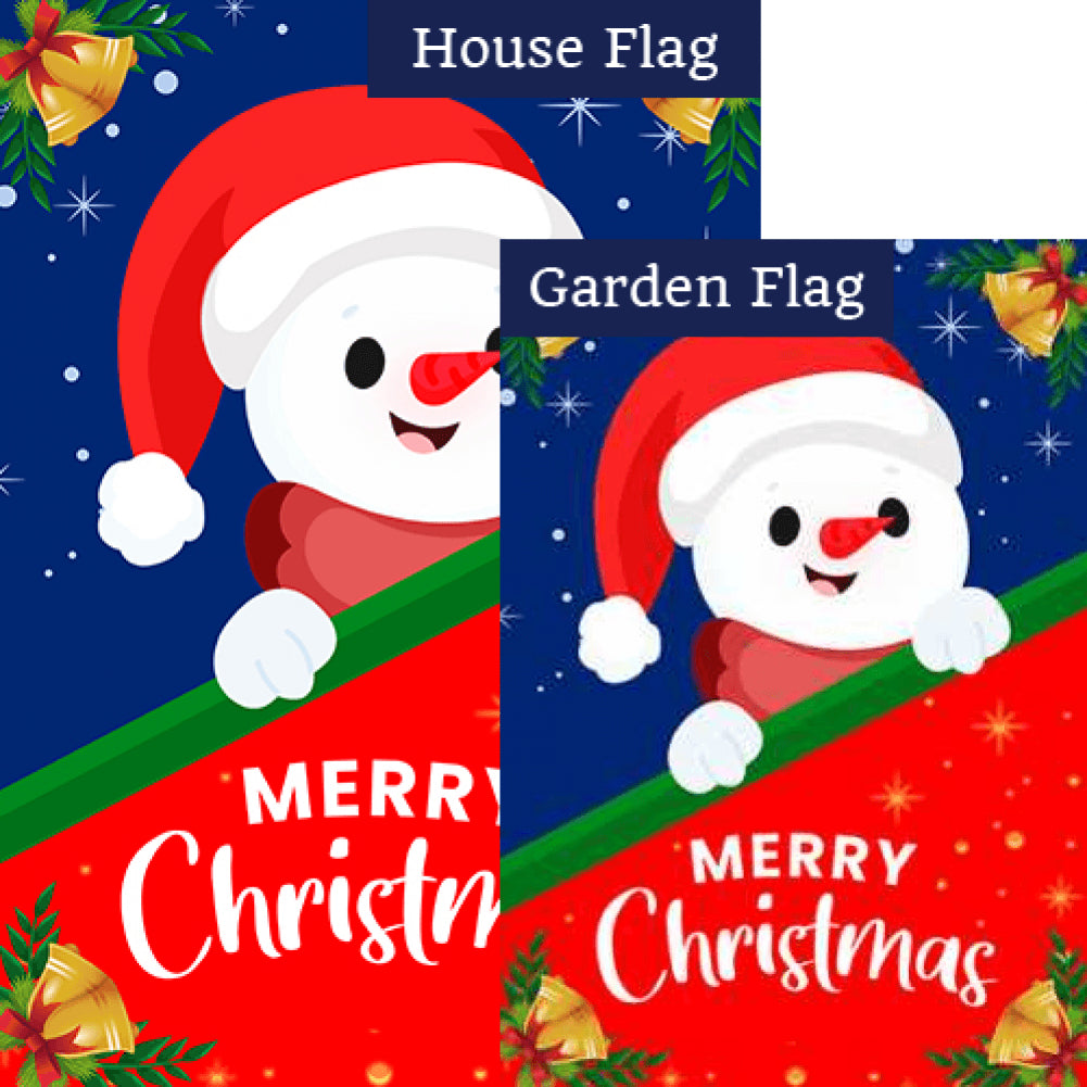 Santa Snowman Double Sided Flags Set (2 Pieces)
