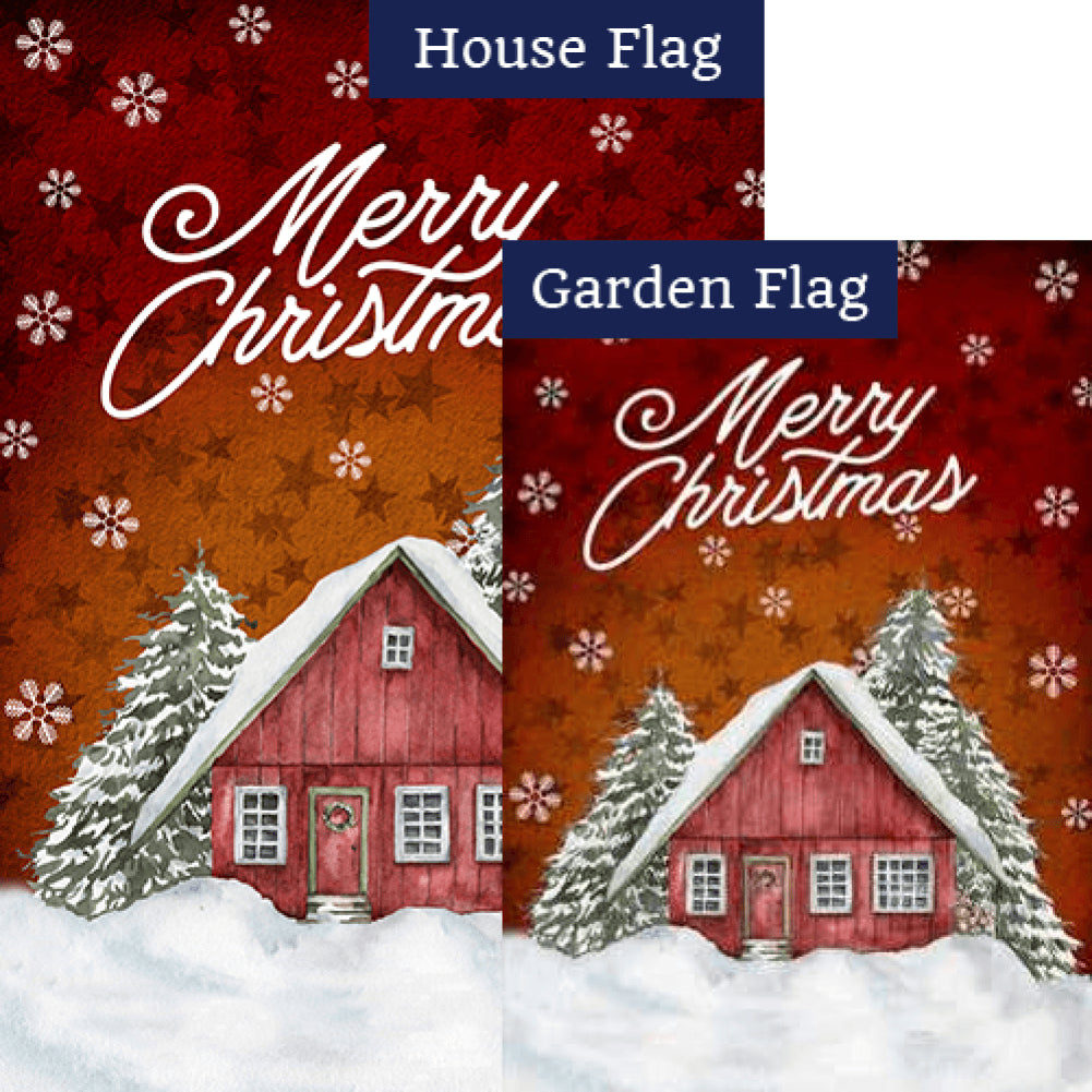 America Forever Christmas At The Cabin Flags Set (2 Pieces)