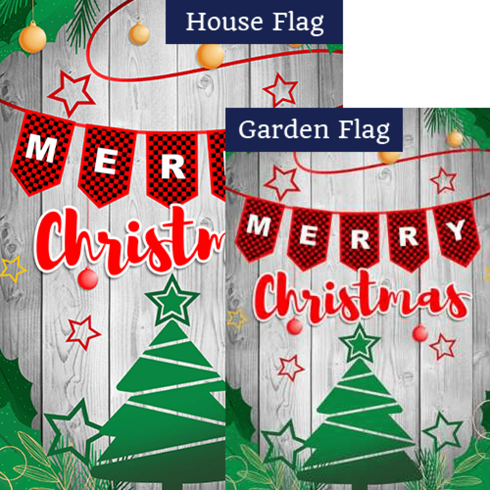 Christmas Celebration Double Sided Flags Set (2 Pieces)