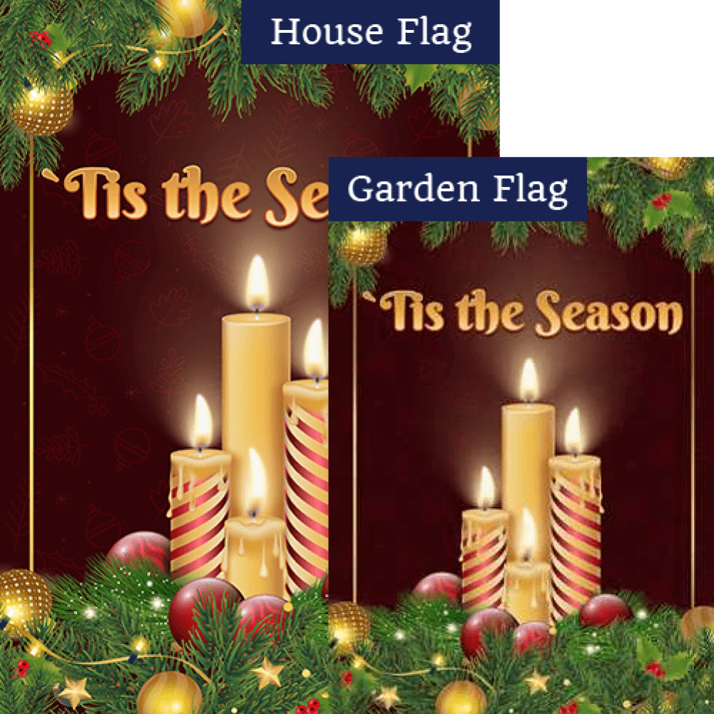 Tis The Season For Candles Double Sided Flags Set (2 Pieces)